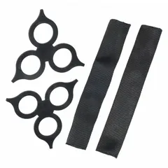 This 2-pack includes two sleeves and two lock rings made of HMPE (high-modulus polyethylene). Designed as replacement components for soft shackles used in rigging and lifting applications where lightweight, high-strength synthetic lines are employed.