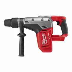 This cordless rotary hammer is powered by 18V DC and features an SDS-Max chuck accepting bits up to 1 9/16 in. It delivers 5.1 ft-lb of impact energy at up to 3,000 bpm. The L-shape design provides control for drilling and chiseling in concrete, masonry, and stone. Supplied as a bare tool without battery or charger.