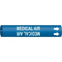 Pipe Marker: Medical Air, Blue, White, Fits 2 1/2 to 3 7/8 in Pipe O.D., 1 Pipe Markers, With Arrows (MPN 4096-C)
