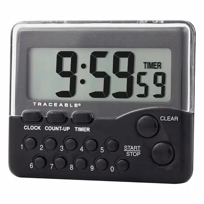 TRACEABLE Digital Timer: 1 in x 2 1/2 in x 3 in, 1 in Overall Dp, 2 1/2 in Overall Ht - Digital Timers