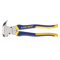 Straight jaw fencing plier with 3 1/4 in jaw width and 1 1/4 in max jaw opening, overall length 10 1/4 in. Used for gripping, twisting, and pulling fencing wire during fence building and repair. Not insulated or designed for wire cutting.