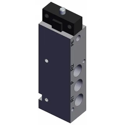 SMC Shuttle Valve: VZM500 Series, Basic Plunger Actuator, 5 Ports - VZM Series Manual Air Control Valves