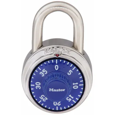 MASTER LOCK Combination Padlock: Dial Combo, Silver, Stainless Steel, Std Shackle - Standard Shackle Combination Padlocks