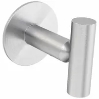 WINGITS Robe Hook: 1 5/8 in x 1 5/8 in x 2 1/2 in, Stainless Steel, Satin, Screws/Waterproof Tape (MPN WMESRHSN)