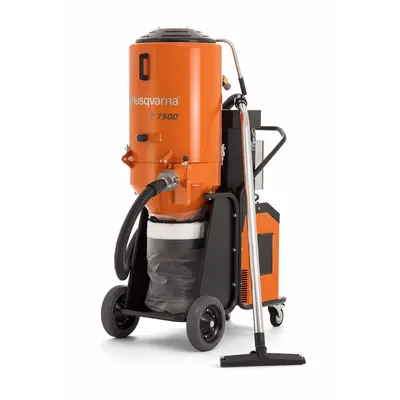 HUSQVARNA Dust Extractor: 230 V AC, 354 cfm, 3 in Hose Dia., 10 1/8 hp, HEPA - Industrial Silica Dust Collectors