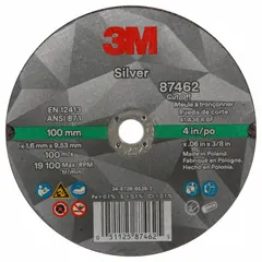This 3M cut-off wheel is designed for cutting carbon and stainless steel. The ceramic abrasive and cool-cutting formulation reduce heat buildup during use. Suitable for precision cutting tasks in metal fabrication and maintenance.