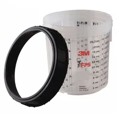 Plastic liner for 3M PPS-series spray gun cups. Designed to contain paint and simplify mixing, changeovers, and cleanup in painting applications. Supplied as a 2-pack.
