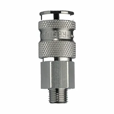 PARKER Quick Connect Socket: 1/4 in Body Size, 3/8 in Hose Fitting Size, 3/8"-18 Thread Size - Industrial Interchange Brass Quick-Connect Air Coupling Bodies