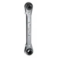 YELLOW JACKET Box End Wrench: Chrome, 1/4 in_3/8 in_3/16 in_5/16 in Head Size, 5 1/2 in Overall Lg (MPN 60613)