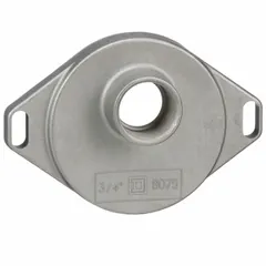 Bolt-on hub for connecting conduit to disconnect switch enclosures. Designed for 3/4 inch conduit. NEMA 3R rated for outdoor use, providing protection against rain and sleet.