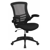 FLASH FURNITURE Office Chair: Kelista, Flip Up, Black, Mesh Material, 23 in Back Ht, 19 in Seat Dp (MPN BL-X-5M-BK-GG)