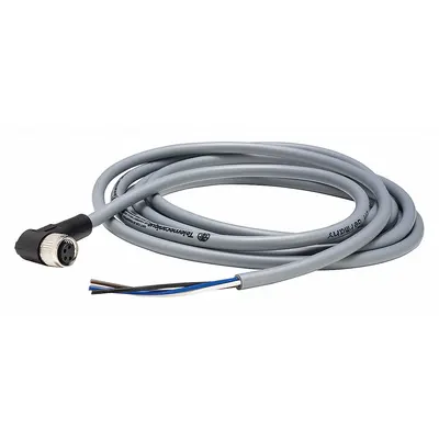TELEMECANIQUE SENSORS Cordset: M8 Female Right Angle X Bare Wire, 4 Pins, Gray, PVC, 2 m Cable Lg - Single-Ended Cordsets with PVC Jacket for Flexing Applications