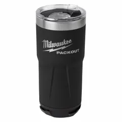 This insulated stainless steel water bottle from MILWAUKEE holds 20 oz of liquid. It features a black metal finish and measures 7 inches in overall height with a 3 5/8 inch diameter. Suitable for keeping beverages at temperature during work shifts or outdoor activities.