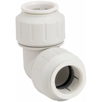 JOHN GUEST Polysulfone Push-to-Connect Tube Fitting, 1 in OD x 1 in OD, Elbow - Polysulfone Push-to-Connect Tube Fittings