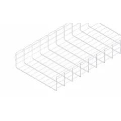 This straight section wire mesh tray is used for supporting and routing electrical cables in commercial, industrial, and data center installations. Made of steel with a zinc-plated finish, it measures 20 inches wide, 6 inches high, and 10 feet long, with a weight capacity of 165 pounds. The open mesh design promotes airflow and simplifies cable management for power, data, and control cables.