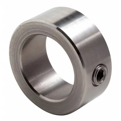 Dayton Shaft Collar: 1-Piece, Set Screw, 1 7/16 in Bore Dia, 2 1/4 in Collar Outside Dia - Stainless Steel Shaft Collars