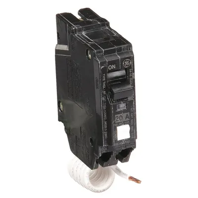 GE Miniature Circuit Breaker: THQL, 20 A, 120/240V AC, Single Phase, 10kA at 120/240V AC - THQP, THQL & THHQL Series, Plug-In GE Miniature Circuit Breakers