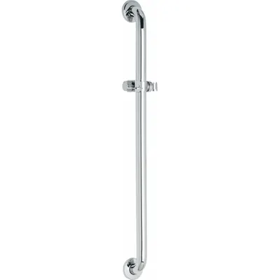 CHICAGO FAUCETS 48 in Straight Grab Bar with Hand-Held Shower Holder Mount - Grab Bars with Hand-Held Shower Holders & Mount Glide Rails