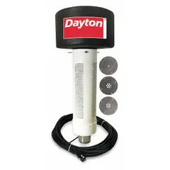 This Dayton fountain aerator operates on 115V AC (nominal 115/120V AC) and delivers a maximum spray height of 30 ft and a maximum spray width of 30 ft. It includes a 100 ft power cord. Suitable for circulating and aerating water in ponds, lakes, and decorative fountains to improve oxygen levels and reduce algae growth.