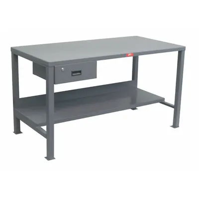 JAMCO Workbench: Fixed Ht, Steel, 60 in x 30 in, 3,000 lb Overall Load Capacity - Workbenches with Drawers & Lower Shelves