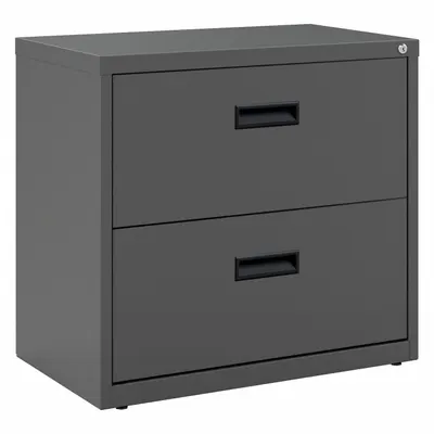 SPACE SOLUTIONS Lateral File Cabinet: Charcoal, 2 Drawers, 27 in Overall Ht - Lateral File Cabinets