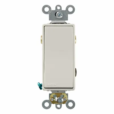 LEVITON Wall Switch: Rocker Switch, 3-Way, Maintained, Light Almond, 120/277V AC - Rocker Wall Switches