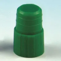 Cap: 12 mm Dia, Green, Polyethylene, Unlined, Colored (MPN 118139G)