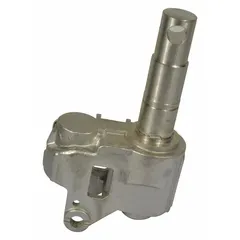 This steel pump body is a replacement component for Dayton pallet jacks. It is designed to restore hydraulic pump function in compatible models, supporting lifting and moving of palletized loads in warehouses and distribution centers.