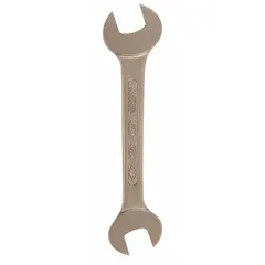 Aluminum bronze construction with natural finish. Double-ended open head design for 10 mm and 12 mm fasteners. Overall length 5 inches. Suitable for use in environments where sparking must be avoided.