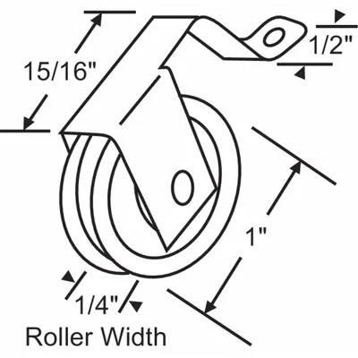 OEM Approved Vendor Hanging Door Roller, 13/32 in Wide, 25 lb Capacity, 10-396 - Hanging Door Rollers