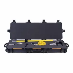 This tool kit includes a non-conductive barrel and non-sparking nozzle for safe excavation near buried utilities. It features a 4 ft barrel length with a 3/4 in Female NPT connection and a 1.8 scfm soil excavation rate. The kit is supplied with a storage case.