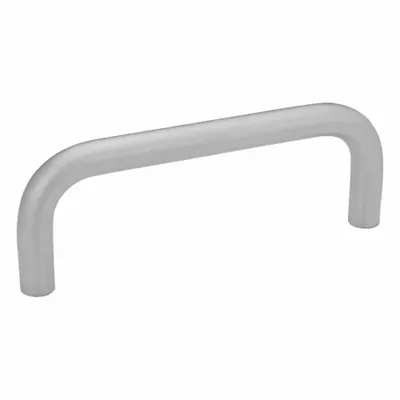 JW WINCO Pull Handle: Weld-On, Steel, Silver, 4.92 in Mounting Hole Center to Center - Load-Rated Weldable Standard "U" Pull Handles
