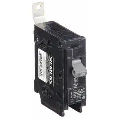Single-pole miniature circuit breaker rated 20 A at 120/240V AC, part of the BL Series. Designed for bolt-on installation in Siemens P1 panelboards, providing overcurrent protection in single-phase electrical systems. Maximum AIR rating of 65kA at 120V AC.