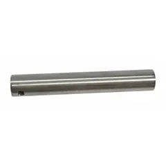 Steel replacement wheel axle for pallet jacks. Supports the wheel assembly to enable smooth movement and load handling in material handling applications.
