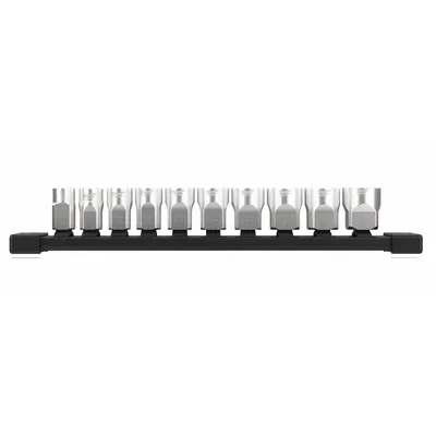 MILWAUKEE Standard Socket Set: 3/8 in Drive, 10 Piece, 6-Point, Metric - SAE & Metric Socket Sets