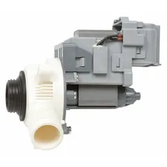 OEM replacement water pump for Whirlpool washing machines. Circulates and drains water during wash cycles to maintain proper machine operation. Suitable for use in residential laundry applications.