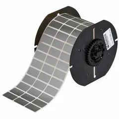 Acrylic, permanent adhesive label roll with 7,000 precut labels measuring 1/2 in x 1 in. Designed for use with BBP33 printer series for on-demand thermal transfer printing. Suitable for permanent industrial identification applications such as asset tagging, cable marking, and safety labeling.