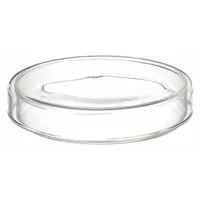Petri Dish: 75 mm Dia, 15 mm Overall Ht, No Surface Treatment, Lid, Glass, Non-Sterile, Clear