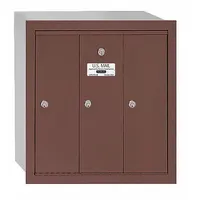 Mailbox: 4B+, 3 Doors, Vertical, 19 in H x 18 3/4 in W x 7 1/2 in D, Surface Mounting, Lockable (MPN 3503ZRU)