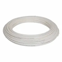 PEX Type B tubing in white, 3/4 in diameter, supplied in a 300 ft coil. Used for general plumbing applications such as hot and cold water supply lines, radiant floor heating, and hydronic systems.