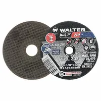 WALTER Abrasive Cut-Off Wheel: Type 1, 3" x 1/32" x 3/8", Aluminum Oxide, 60 Grit, ZIP (MPN 11L303)