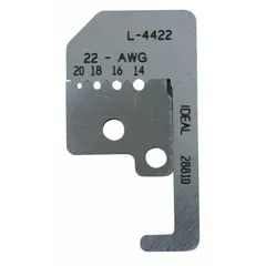 Steel replacement blade set with a 25/32 in overall length, designed for wire strippers less than 6 in. Compatible with models 10F550 and 45-093. Used to restore cutting performance in wire stripping applications.