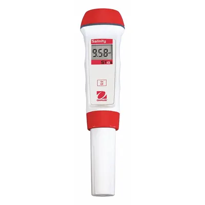OHAUS Salinity Meter: 0 ppt – 10 ppt, ±2.5% FS Salinity Accuracy, 10°C – 40°C - Pocket Salinity Meters