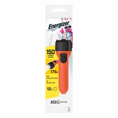 ENERGIZER Safety-Rated Flashlight: 150 lm, 12 hr Run Time at Max Brightness, 175 m Max Beam - Flashlights