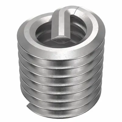 OEM Screw-Locking Tanged Helical Insert, M4-0.70, Plain, 18-8, 10 PK - Screw-Locking Tanged Helical Inserts
