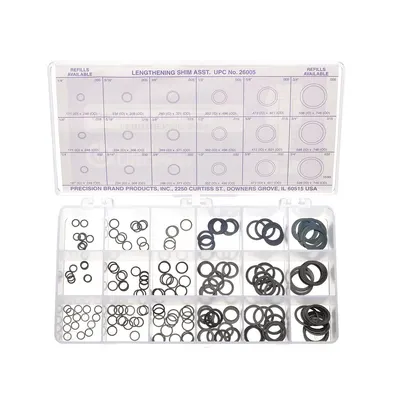 PRECISION BRAND Lening Shim Assortment,270 pcs,Steel: Inch, Lengthening Shim, Steel, 1095 - Standard Arbor Shim Assortments