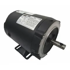 Open Drip Proof (ODP) 3-phase AC motor with C-face and rigid base mounting. Rated 1 hp, 3470 RPM at 60 Hz, 230/460V, 3.02/1.51 A full load current. Suitable for industrial equipment such as pumps, fans, conveyors, and machine tools in clean, dry environments.