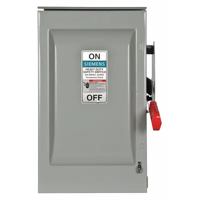 Siemens Safety Switch: Fusible, 30 A, Three Phase, 600V AC, Galvanized Steel - Fusible Safety Switches