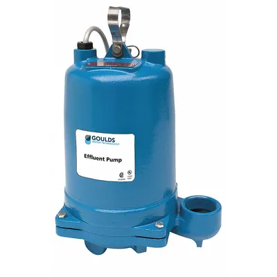 GOULDS Effluent Pump: 1/2 hp, 120V AC, Single Phase, 58 gpm Flow Rate @ 10' of Head - General Purpose Effluent Pumps