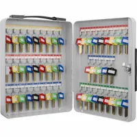 Key Cabinet: 50 Key Capacity, Single Key Lock, Steel, Gray, 12 1/2 in Ht, 9 in Wd, 3 in Dp (MPN CB12948)